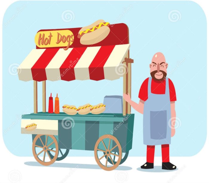 Servizio CARRETTO PER HOT DOG + PATATINE